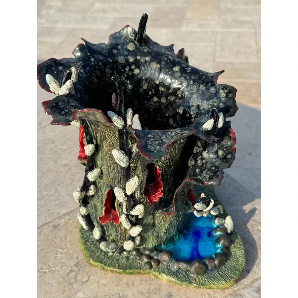 Hand Made‎ DETAILED candle vase Halloween